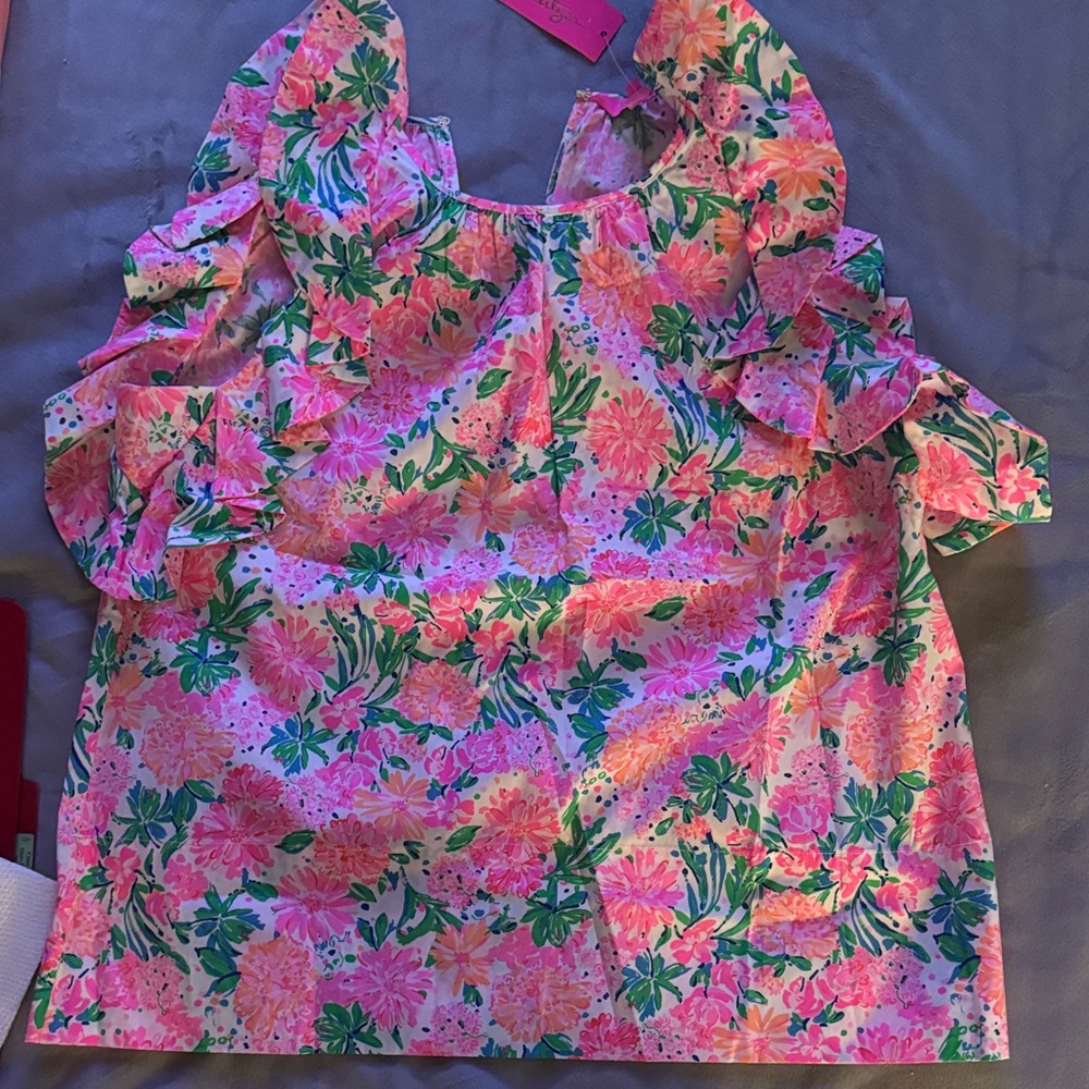 Lilly Pulitzer Marlee Top, Resort White “That’s What I Heard”
